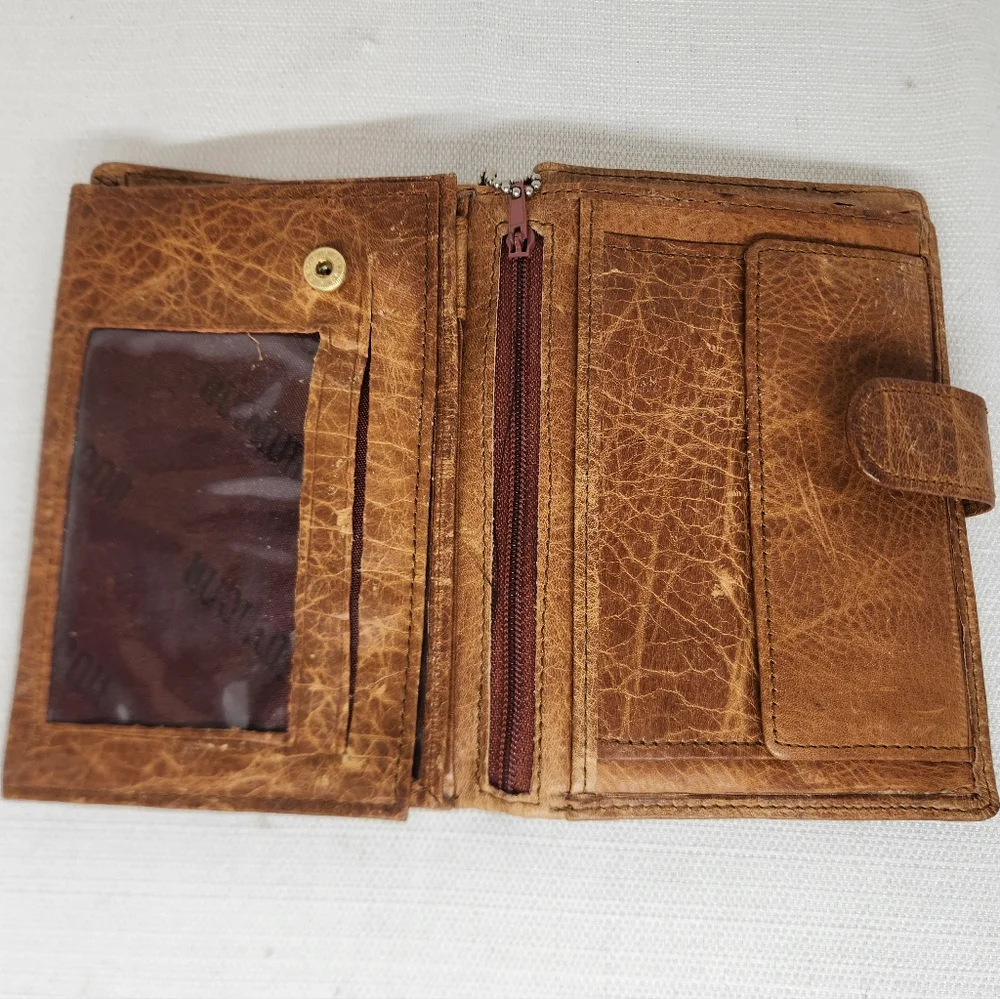 Vintage Petek Collection Brown Leather Bifold Wallet